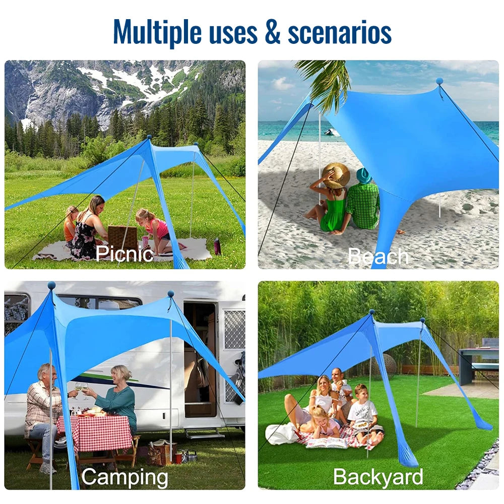 Hot Sell Portable Lycra Beach Canopy Tent UV Protection Sunshade Easy Setup Outdoor Shelter for Camping Picnic Fishing shelter