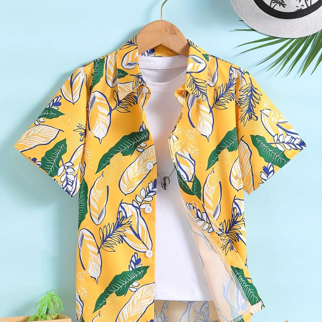 Boy's Hawaii Shirt Children's Clothing Casual T-Shirt for a Boy Short Sleeve Button Baby Summer Clothes Children's T-Shirt Girls