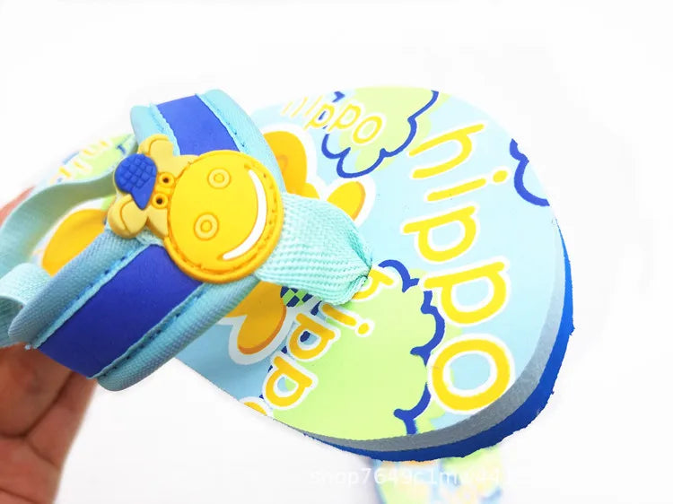 2026 Summer Children Cute Cartoon Animal Slippers Beach Shoes Kids Flip Flops Elastic Band Anti-slip Sandals Boys Girls Slippers