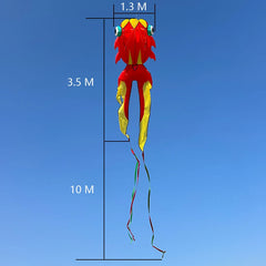10M 3D Goldfish Soft Kite 3 Air Inlet Inflatable Nylon Large Beach Professional Kites Easy To Fly and Tear Proof Cometa Gigante