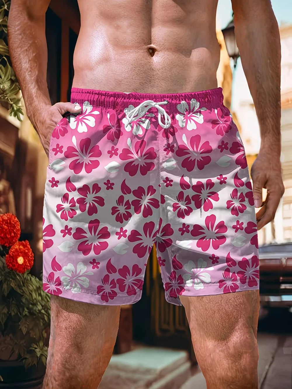 2026 Men's Summer Short Beach Vacation Hawaiian 3D Printed Shorts Men Y2k Graphic Short Pants Male Breathable Swim Loose Shorts
