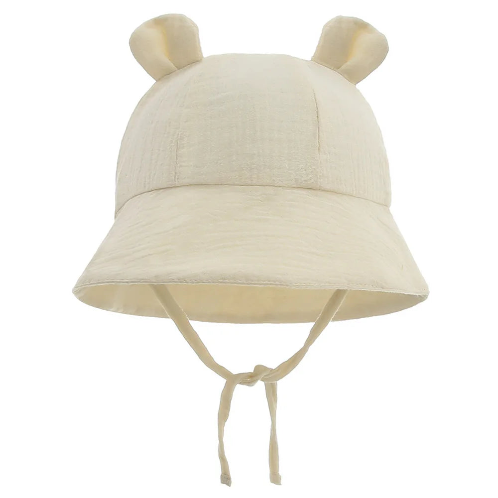 Muslin Baby Summer Hat Newborn Cap Cotton Baby Sun Hats for Girls Boys Infant Bucket Hat for Toddler Accessories 3-12M