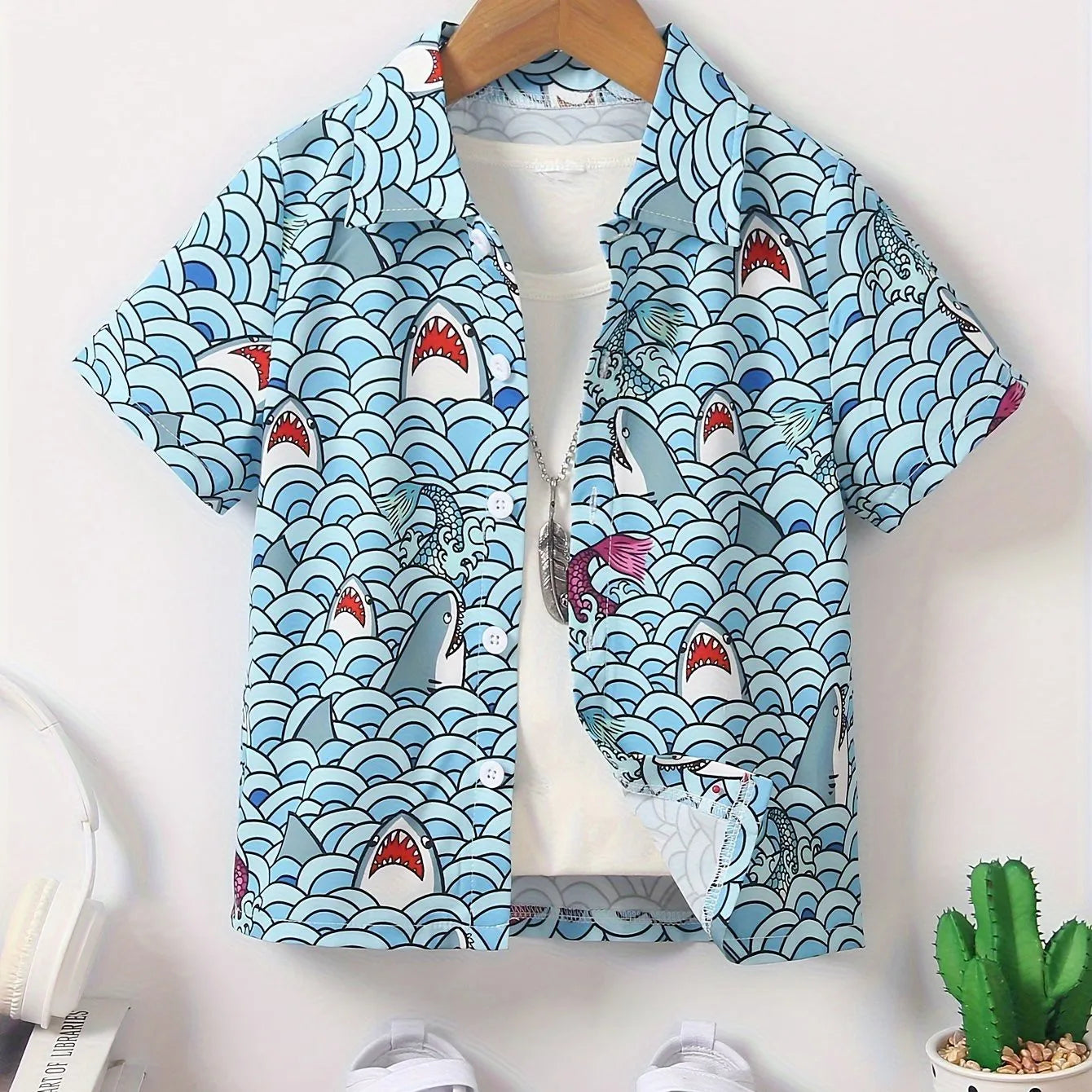 Children Blouse Hawaiian Shirt Boy Hawaii T-Shirt Short Sleeve Tops Summer Casual Lapel Tees Children's Shirt Kids Girls Clothes