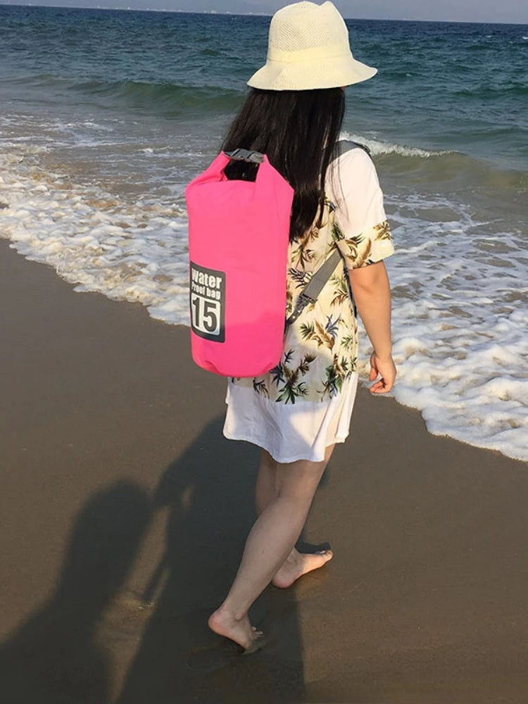 5L/10L/15L/20L/30L Outdoor Sport PVC Waterproof Storage Dry Bag For Canoe Kayak Rafting  Swimming Travel Kit Sack Backpack