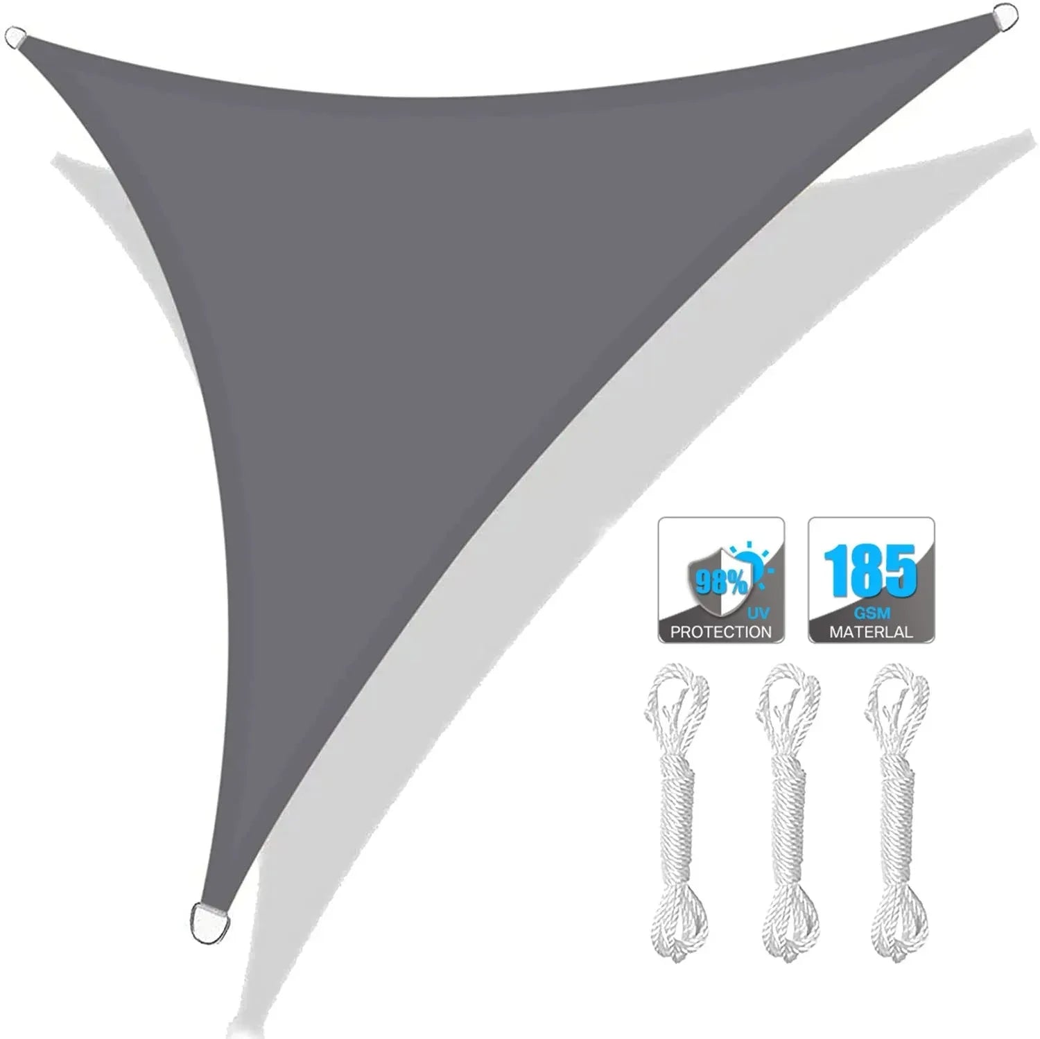 2x2x2m/3x3x3m Triangle Sun Shade Sail Pool Patio Deck Canopy Awning for Outdoor Backyard Garden Camping UV Block Sunshade Cloth