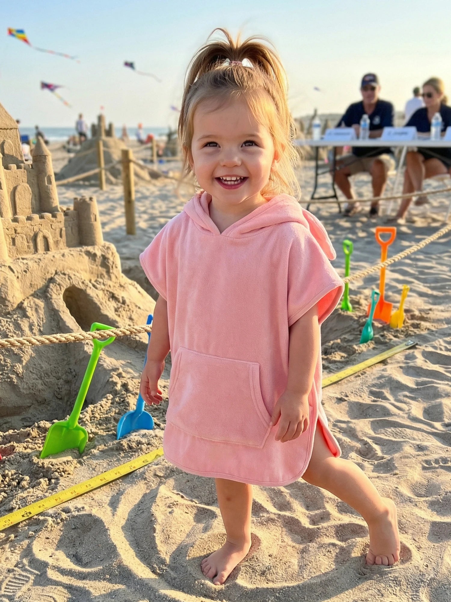 Suefunskry Kids Swim Cover-up Hooded Beach Clothes Cute Bunny Ears Bath Towels with Hood and Pockets Baby Swim Robes