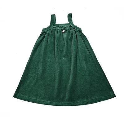 AA-Velour and Striped Layered Set Kids Clothes Sibling Matching Girl Dress Boys Top Baby Romper V Neck Children Family Matching