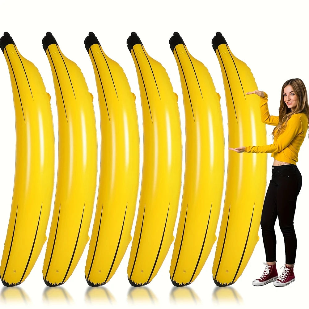 1pc Inflatable Banana  60cm/180cm Fake Banana  Fruit Props Inflatable Toys Bachelorette Party Games Toss Ring Toy
