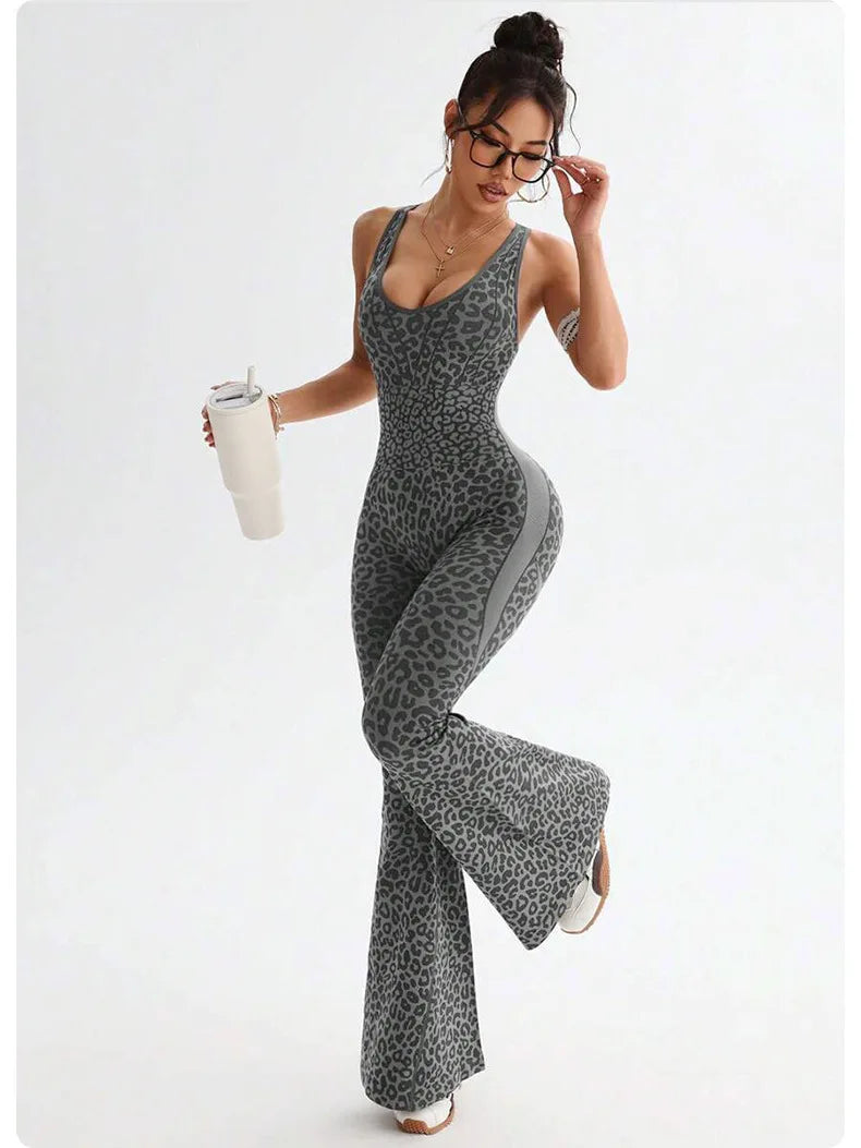 Sexy Back V Jumpsuit Gym Set Women Training Yoga Suit Sportswear Women Sports Jumpsuit Fitness Rompers Stretch Workout Bodysuits