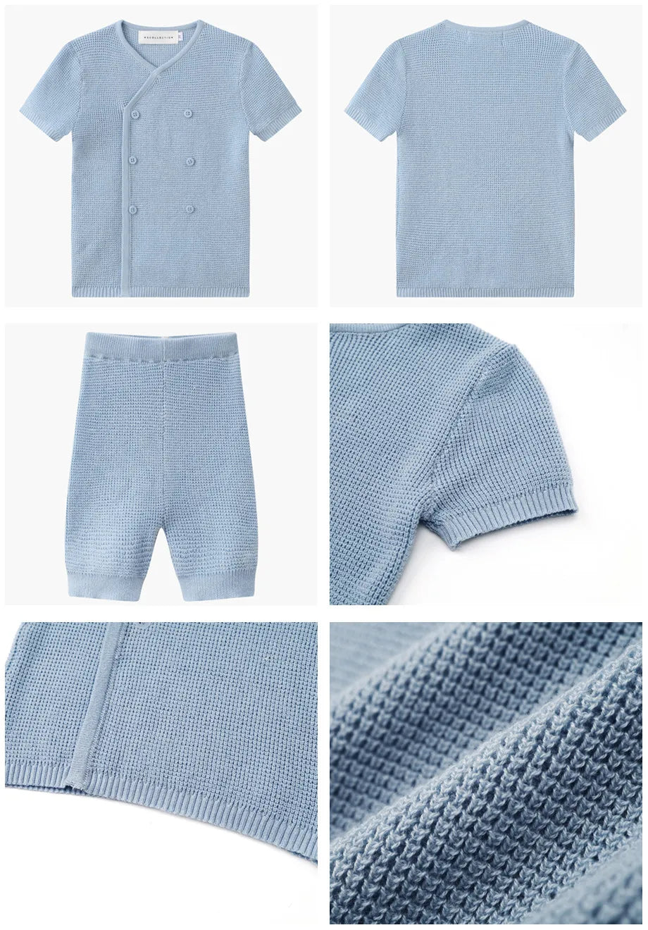 Clearance AS 2024 Summer Blue Shabbos collection sister brother matching clothing 100% cotton floral and knitted kids clothes
