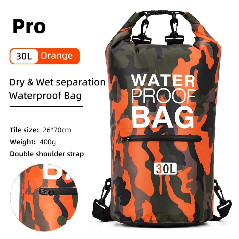 Swimming PVC Pack Dry Bag Backpack for Women Men 10L 15L 20L 30L Waterproof Shoulder Kayak Drifting Rafting Surfing Boating Bag