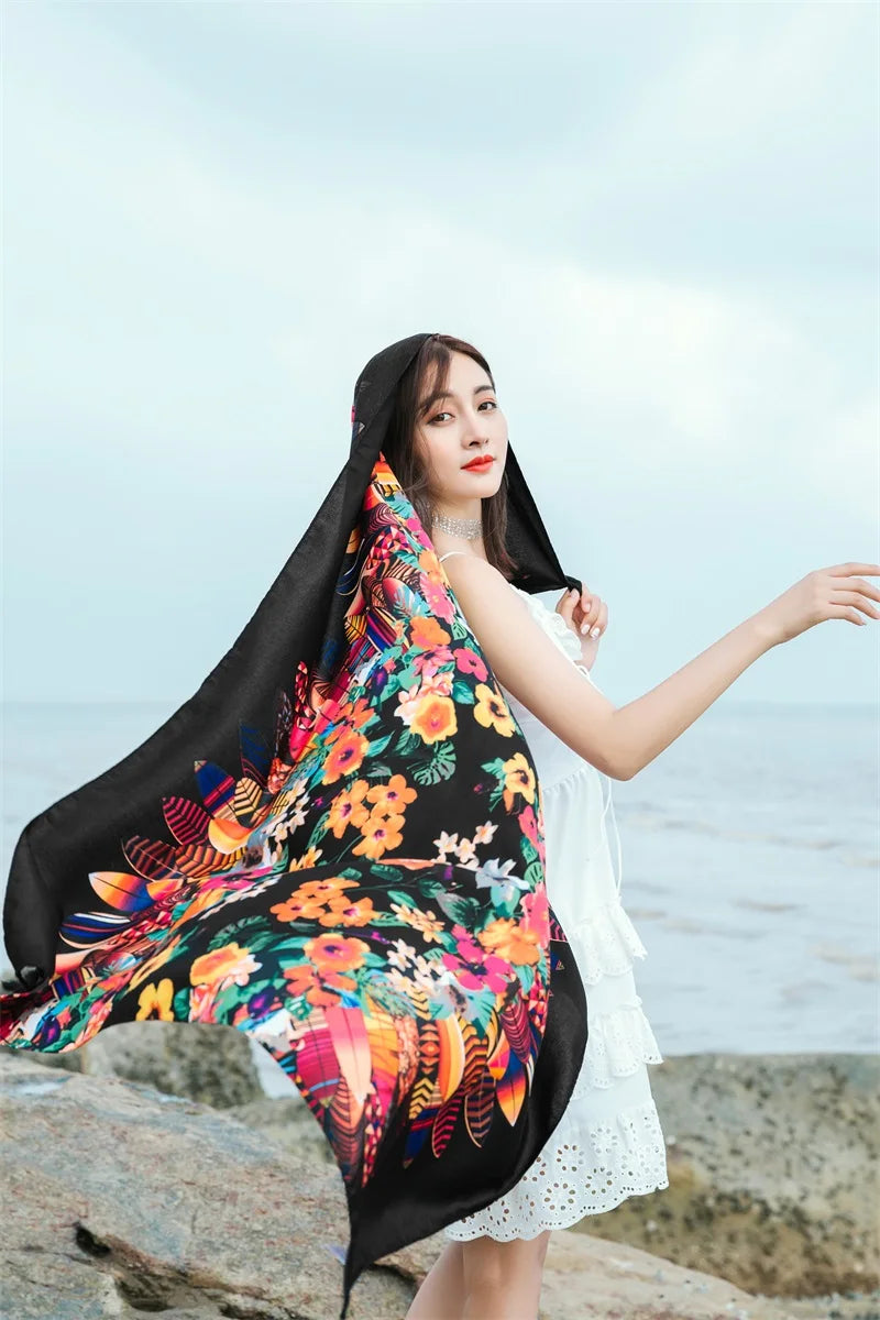 20 Styles 90x180cm Cotton Linen Summer Beach Dress Bikini Cover-ups Sarong Wrap Scarf Women Brazilian Swimsuit Bathing Cover Up