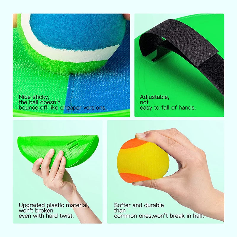 Children Sports Toys Toss & Catch Ball Sticky Balls Summer Outdoor Beach Toy Multiplayer Game Parent-child Interaction Gifts TMZ