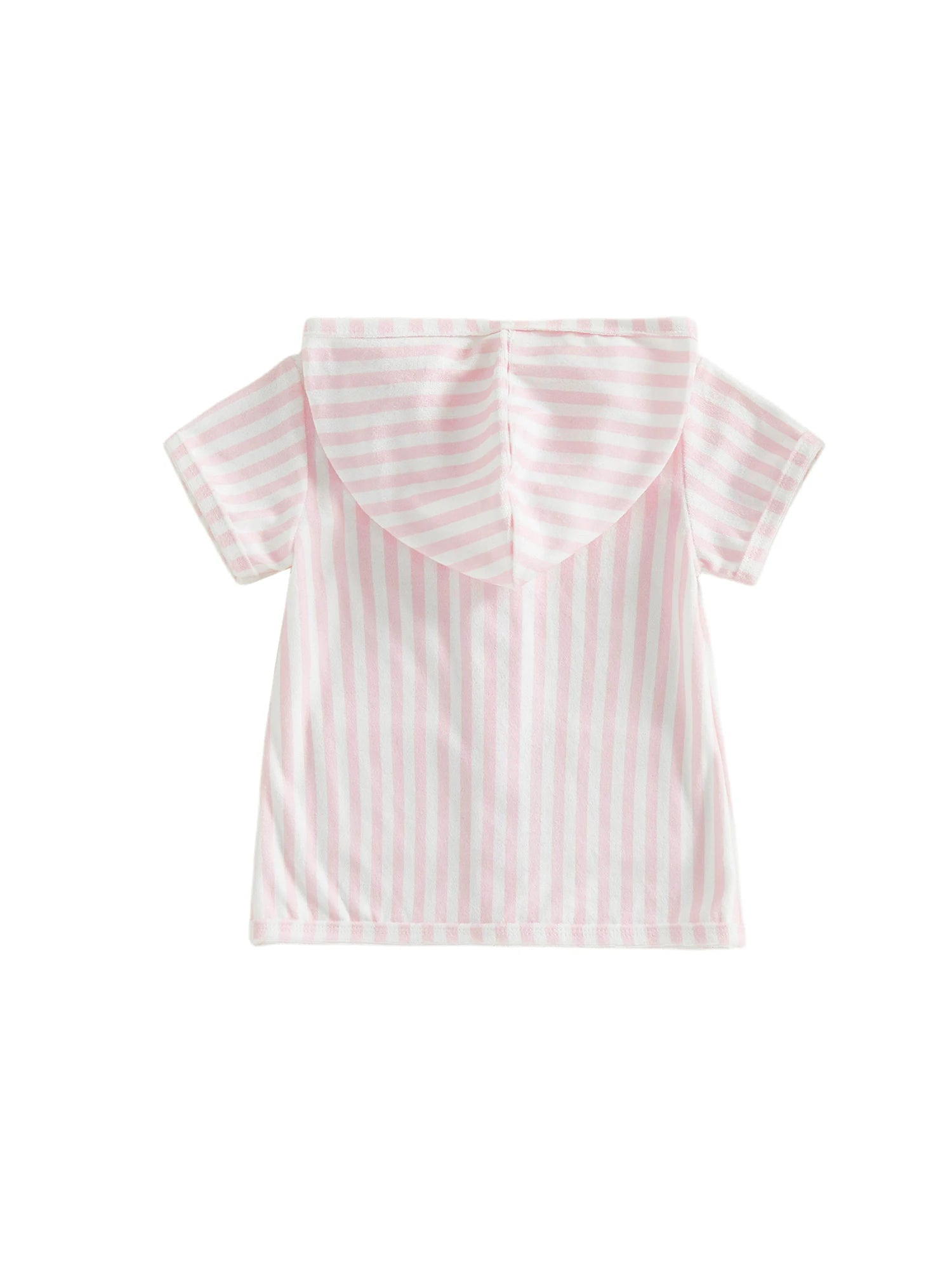0-5Y Girls Swimwear Cover-ups Short Sleeve Zip Up Hooded Striped Bathing Suit Cover Up for Kids Pool Beach Robe 2026 New