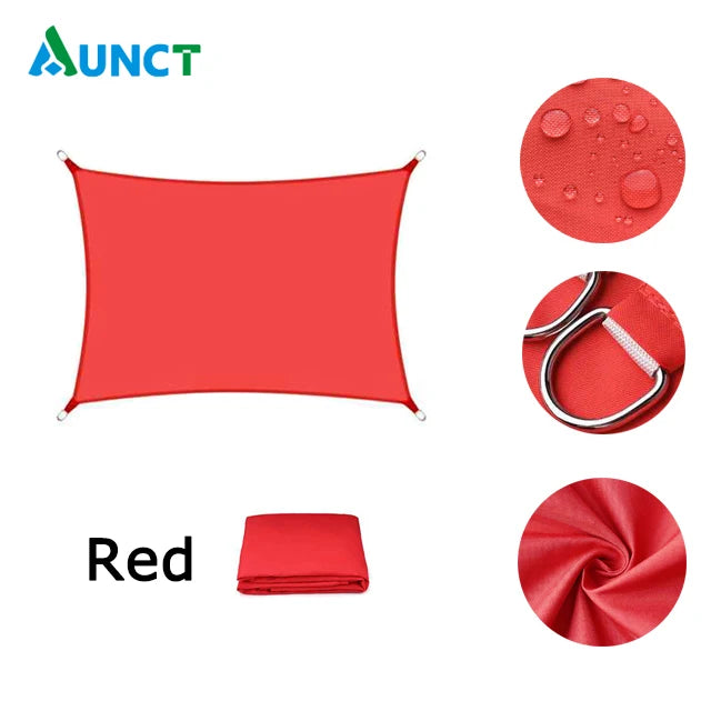 420D Waterproof Square Rectangular Shade sail, Outdoor Garden Swimming Pool Awning, Camping Hiking Sun shelter