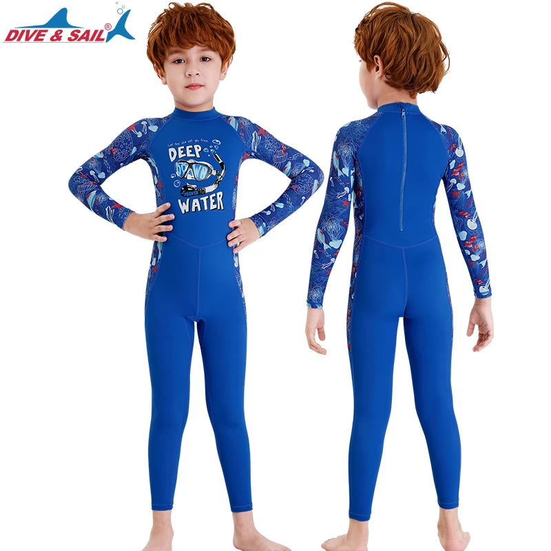 Boys/Girls UV Protection UPF50+ Swimwear Full Body Stinger Swimsuit Chlorine Resistant Bathing Suit One-piece Rash Guard