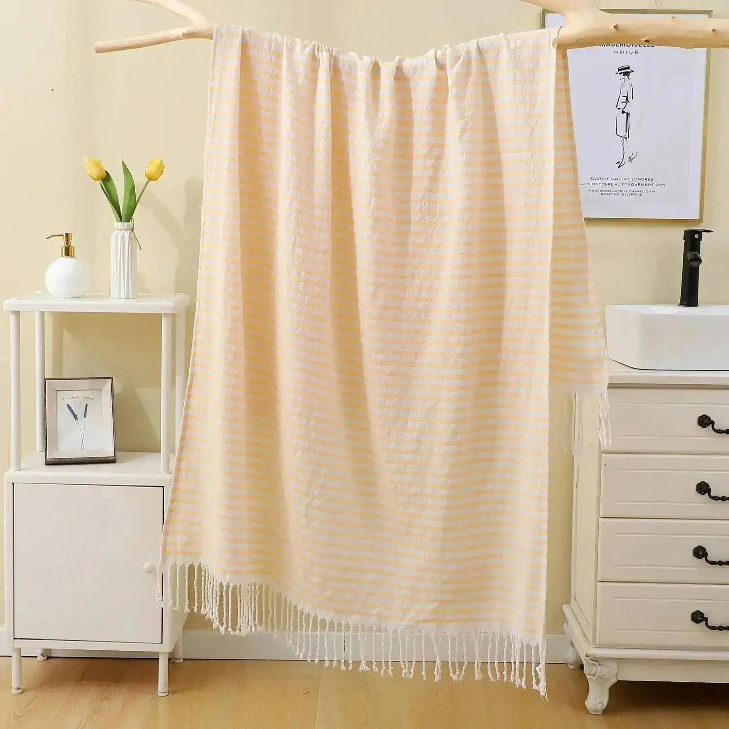 100x180CM Cotton Turkish Beach Towel Sauna Spa Gym Sports Fitness Fringed Bath Towel Shawl Scarf Sang Travel Blanket