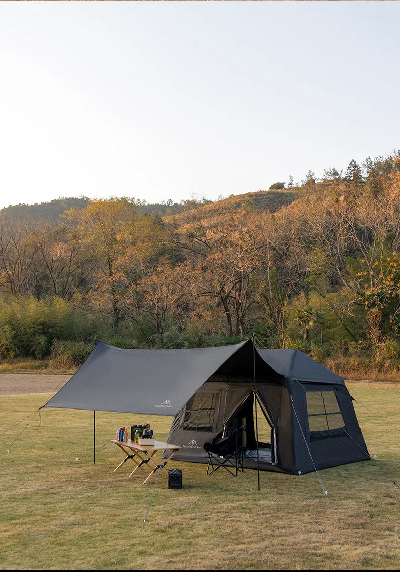 MOUNTAINHIKER 3-5 Person Portable Camping Tent Waterproof Family Beach Tent Quick Opening, Anti-UV Hand Air Pump Inflatable Tent
