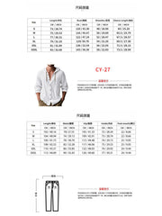 Men's Linen Long-Sleeved Shirt And Pants Set Breathable Outdoor Leisure Hiking Beach Sports Clothing for Spring Summer Autumn
