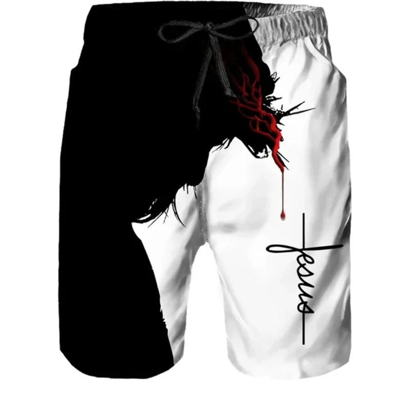 New Lion Graphic 3d Print Shorts Men Breathable Quick-drying Gym Fitness Shorts Plus Size Loose Fashion Drawstring Unisex Shorts