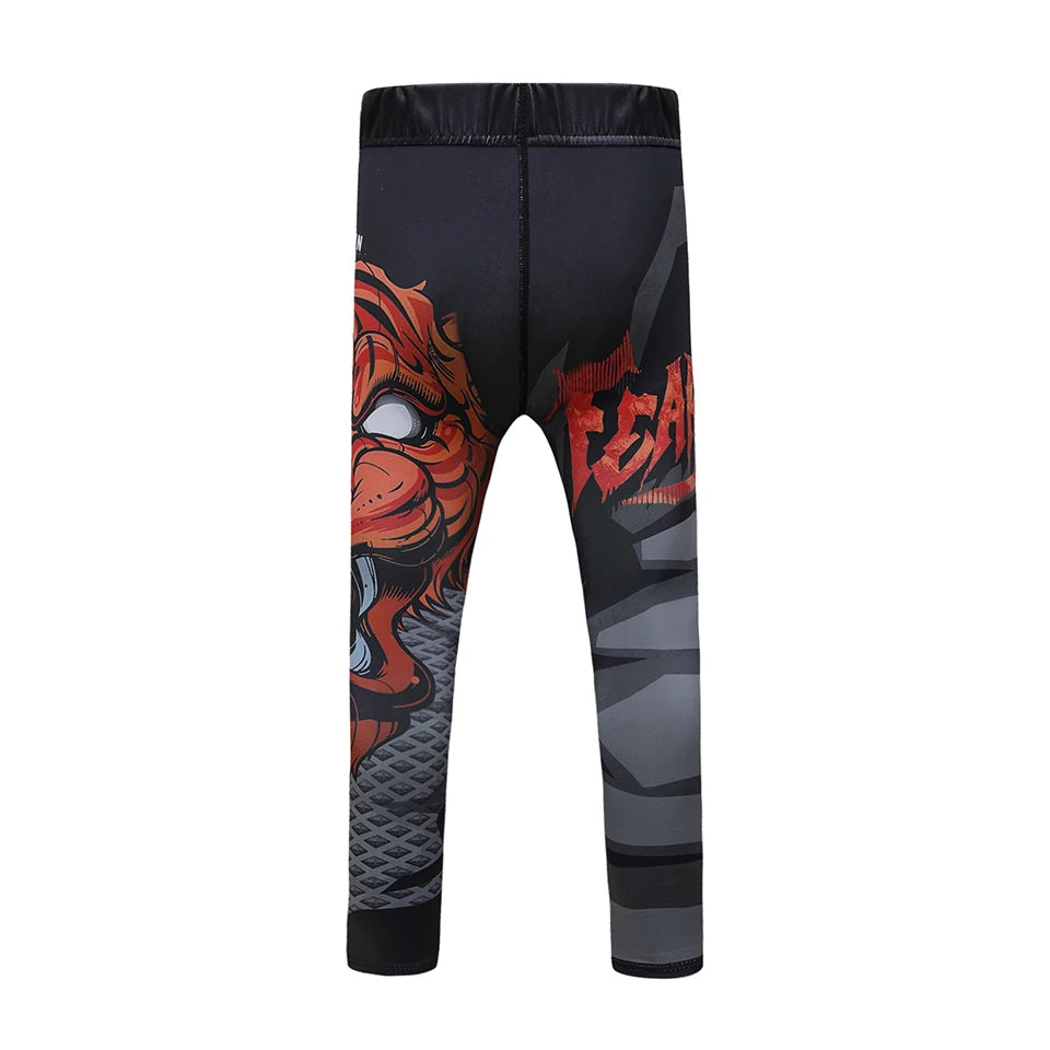 New Kids 4/pcs Sets Rashguard Jiu Jitsu MMA T-shirt+Pant For Children Muay Thai Shorts BJJ Tight Sportsuit MMA Boxing Fightwear