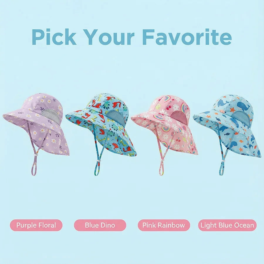 Side Net Fabric Children's Sun Hat with Side Mesh, Sun Hat for Protection From The Sun, Sunshade Shawl Hat, Original Large Brim