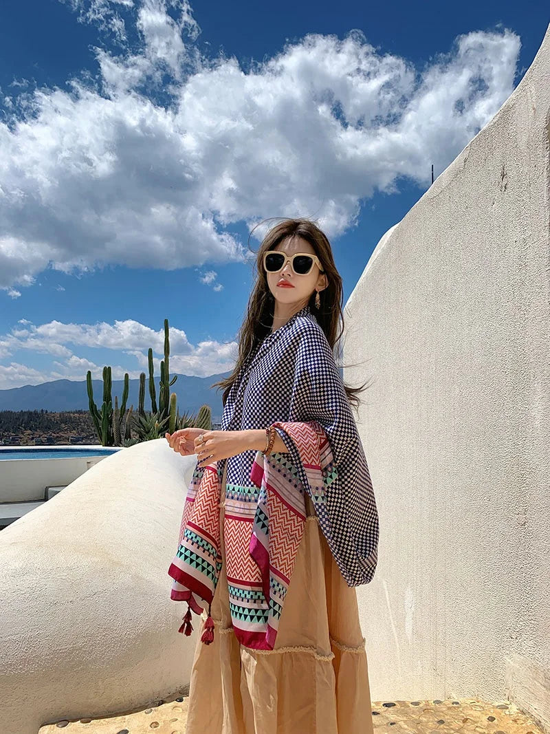 20 Styles 90x180cm Cotton Linen Summer Beach Dress Bikini Cover-ups Sarong Wrap Scarf Women Brazilian Swimsuit Bathing Cover Up