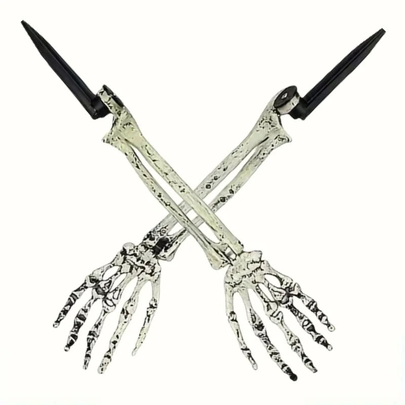1/6pcs Skeleton Bone Garden Ground Stakes Skull Head & Hand for Halloween Home Yard Ground Insert Holiday Party Decor Ghost Hand