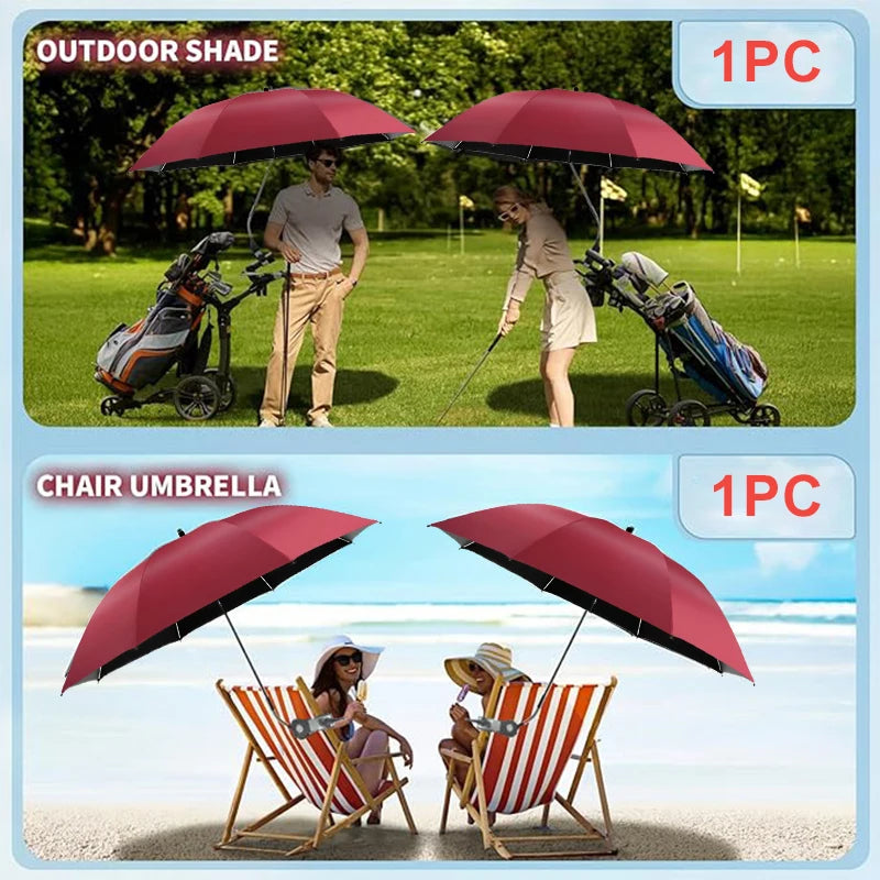 Adjustable Outdoor Sunshade Umbrella UV Protection Fishing Camping Beach Chair Umbrella Multi-functional Long Handle Umbrella