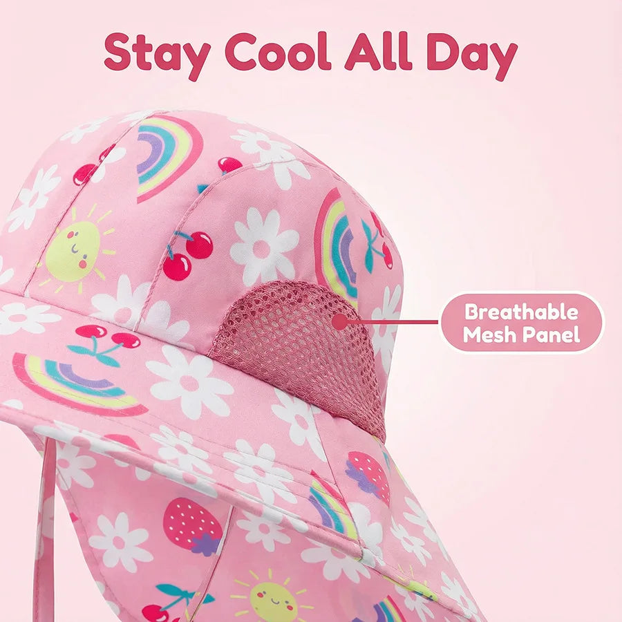 Side Net Fabric Children's Sun Hat with Side Mesh, Sun Hat for Protection From The Sun, Sunshade Shawl Hat, Original Large Brim