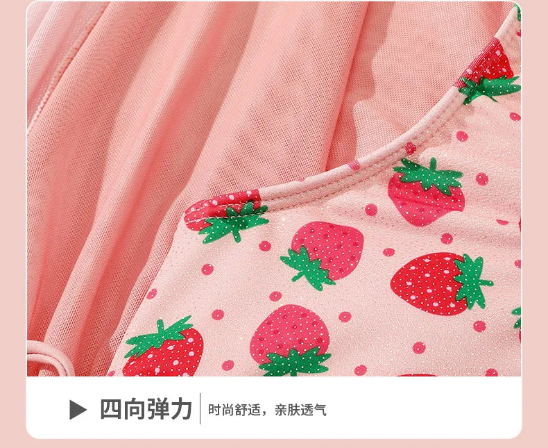 Girls Swimsuit 3 Pieces Swimwear for Kids Summer 2026 Children Bathsuits Beach Cover-Ups Bikini Sets Teenager Clothing
