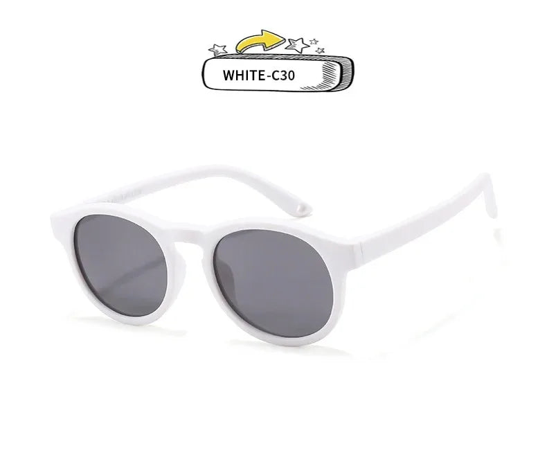 Fashion Baby's First Sunglasses with Strap Round Flexible UV400 Polarized Infant Sunglasses for Ages 0-3 Years