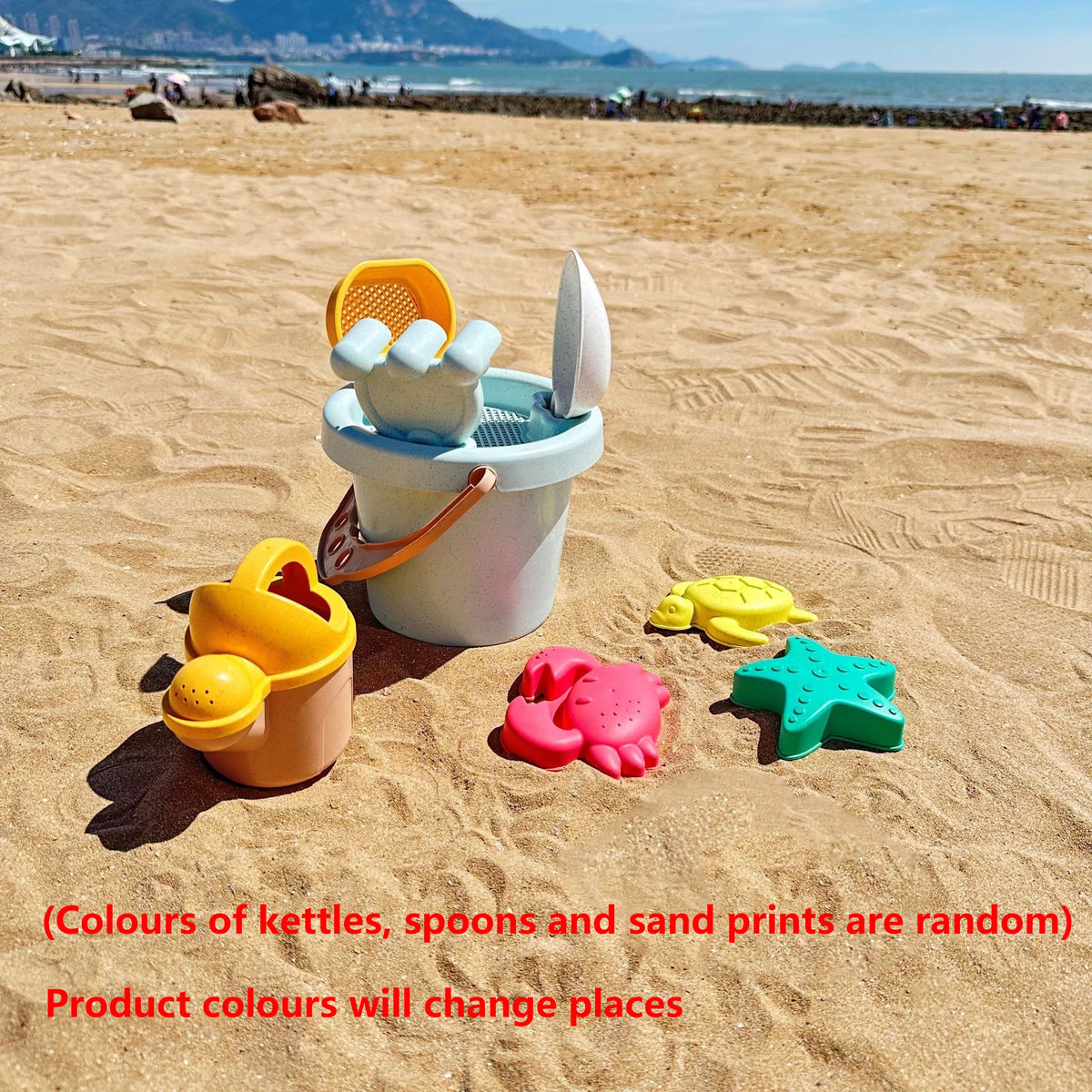 9 Piece Beach Sand Toys, Durable Sand Bucket with Shovel Tool, Thickened Material, Sand Castle Outdoor Play Set Birthday Present