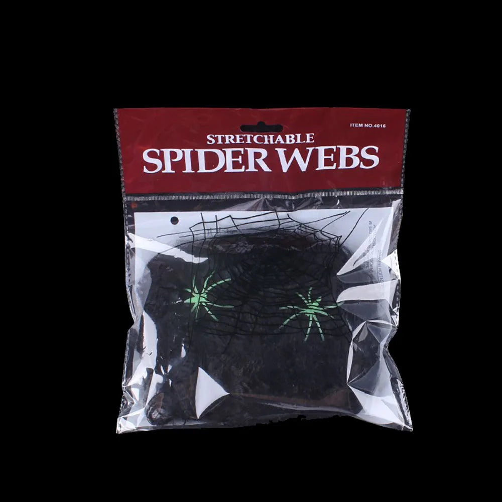 Halloween Decoration Spider Web,Artificial Cobweb,Stretchy Cobweb With Spider,Horror Gothic Haunted House Home Decor