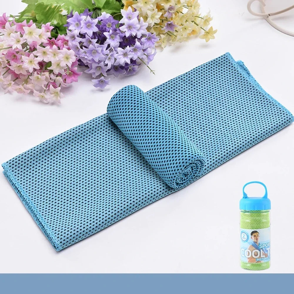 2pc Portable quick-dry Cooling Towels Microfiber Ice Towel Breathable Soft Chilly Towel for Yoga Sport Gym Workout Fitness Towel