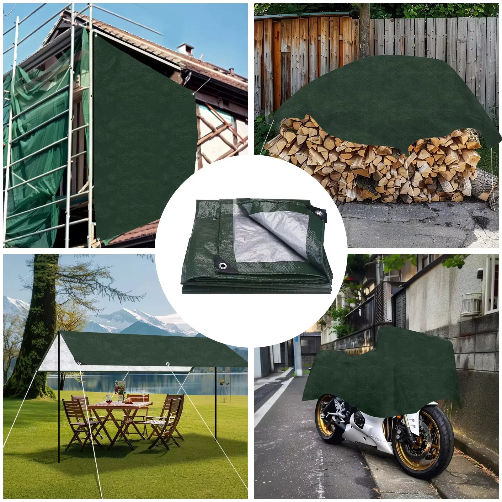 5x4m 4x3m 3x3m Large Waterproof Tarp Camping Tent Outdoor Shade Sail Ultralight Garden Canopy Awning Tourist Beach Sun Shelter