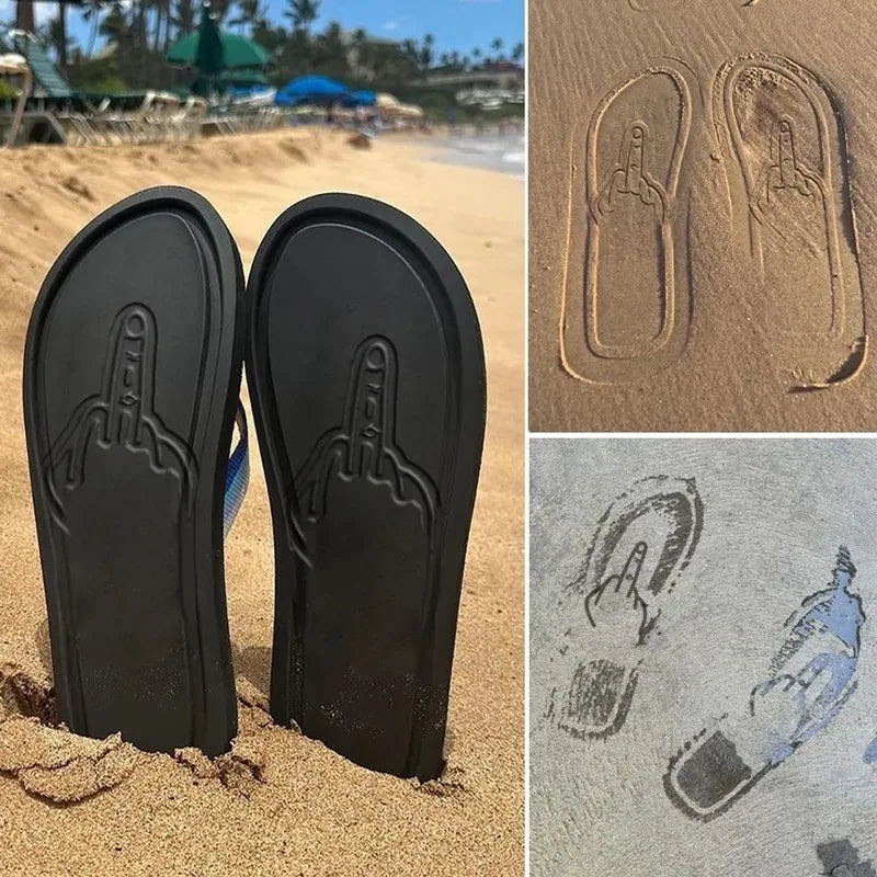 Funny Flip Flops New Thick Sole Flat Casual Summer Beach Outdoor Sandals Figure With Legs Non Slip Comfortable Walking In Stock