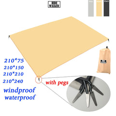 Tent Footprint Ultralight Pocket Picnic Mat with Windproof Stakes Outdoor Camping Portable Folding Waterproof Tent Ground Sheet