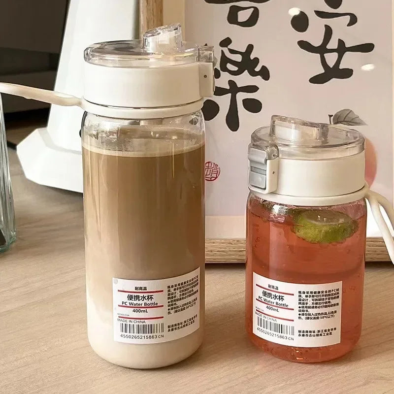 350/550ml Travel Plastic Clear Drinking Bottle Sports Water Bottle Drinking Cup Leakproof for Outdoor Camping