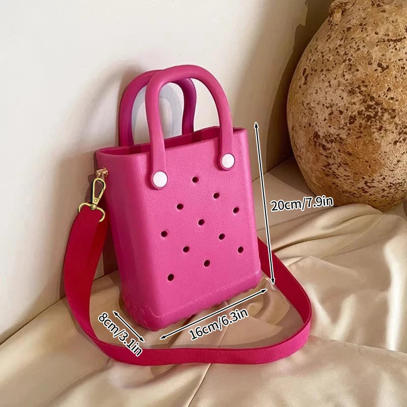 Beach Tote Bag Picnic Storage Baske Summer Women Travel Handbags Fashion Shopping Bag Rubber EVA Waterproof Beach Bag Purse