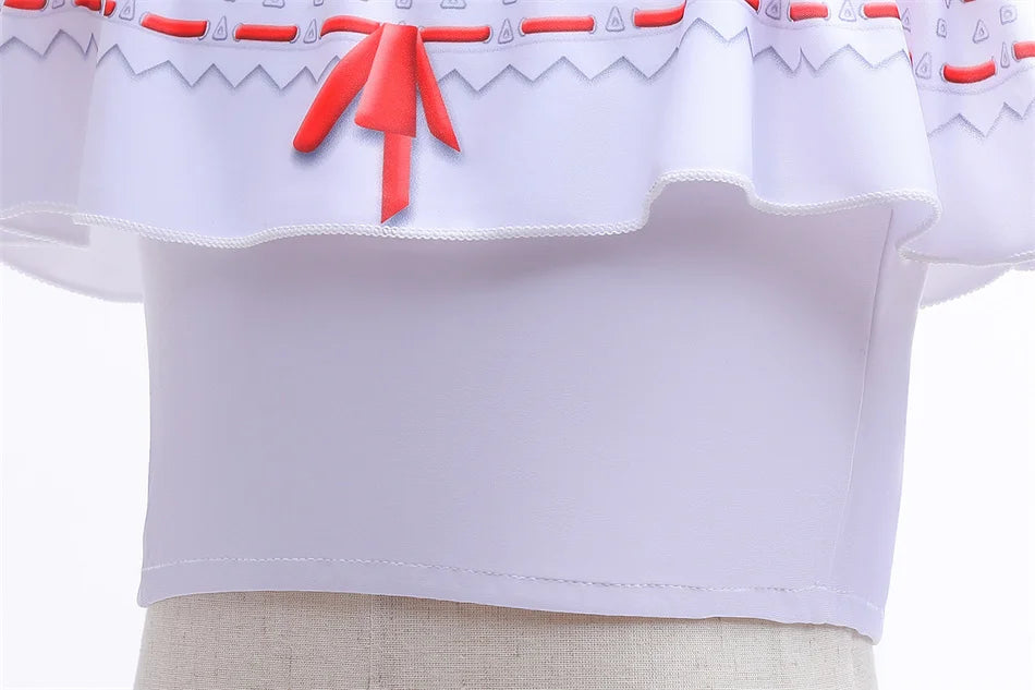 Encanto Cosplay Mirabel Isabela 2Pcs Tops Skirt Set Girls Dolores Luisa Pepa Bikini Swimwear Children Print Beachwear Costumes