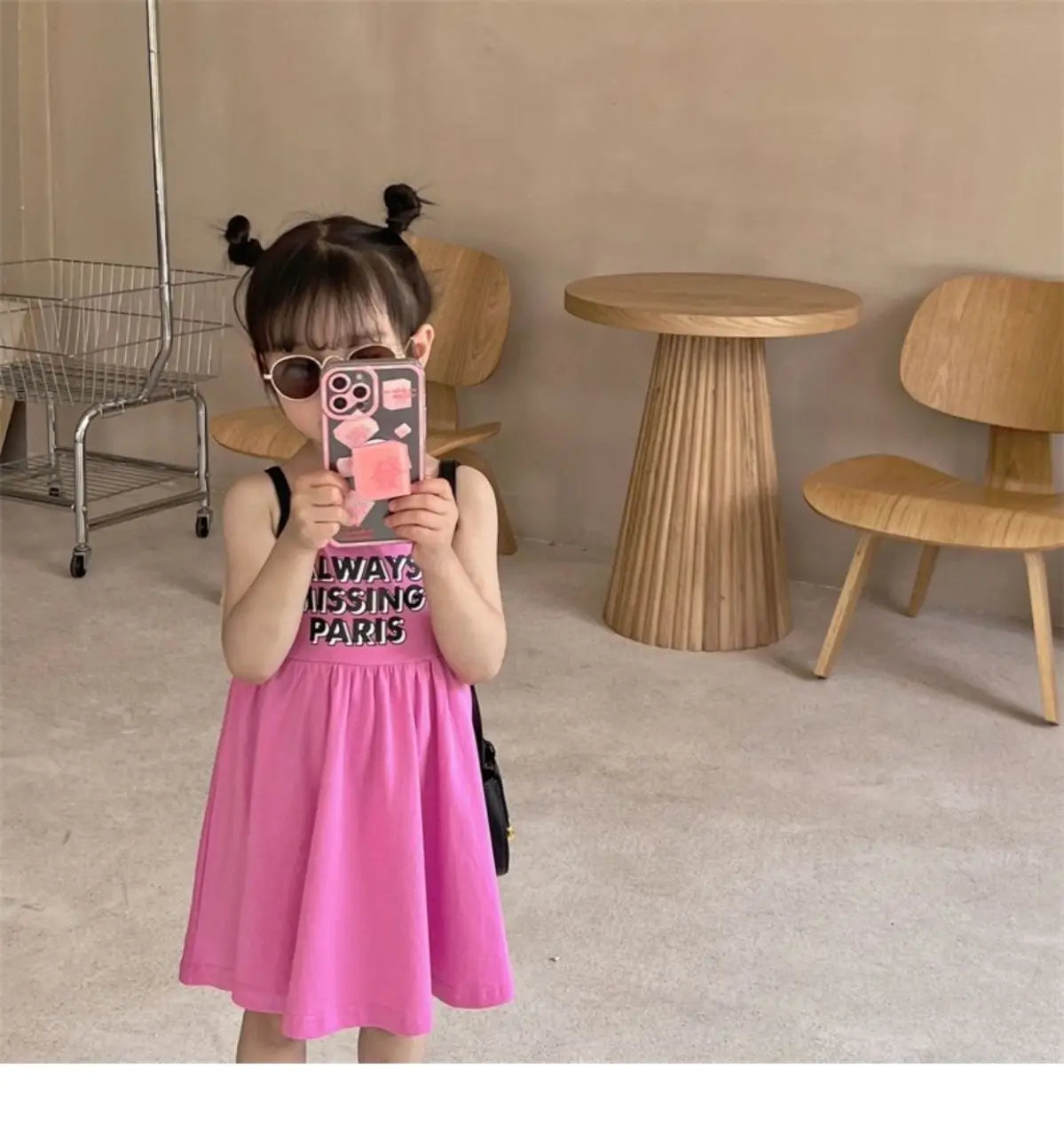 2026 Summer Girls Cute Print One Piece Suspender Dress Casual Design