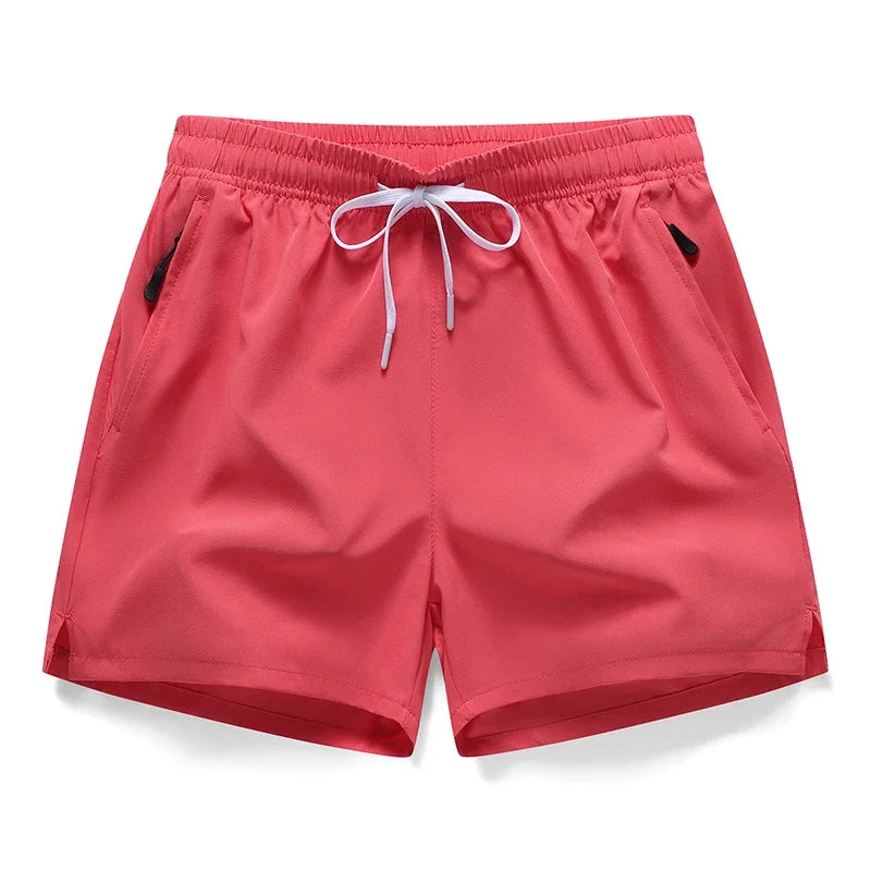 3/4 Sport Shorts Summer Men Casual Solid Ice Silk Light Sweat Absorb Quick Dry Running Fitness Outdoor Loose