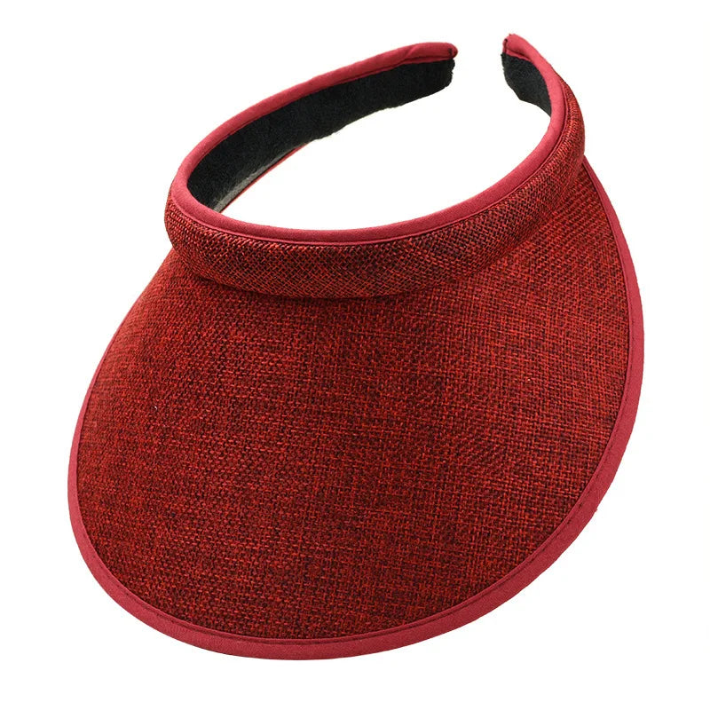 Women's Summer Sun Hat Wide Brim Beach Outdoor Travel Foldable Multi-function Straw Cap Visor Suncap Portable