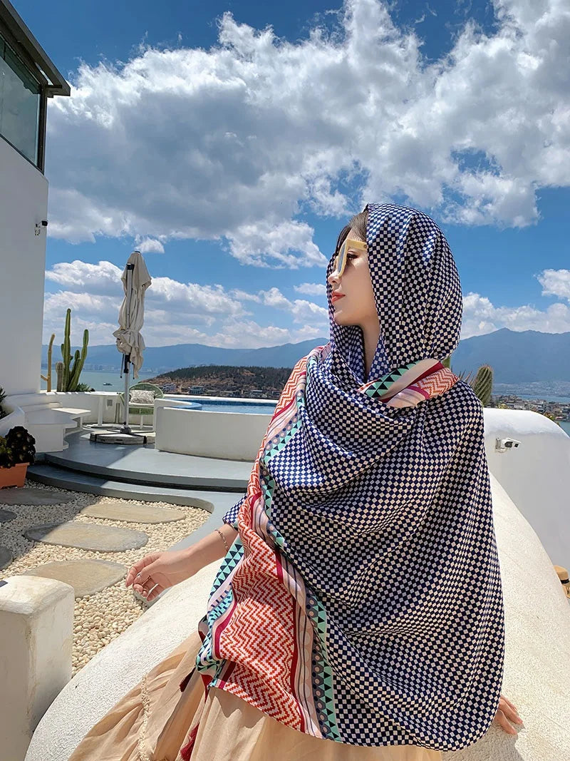 20 Styles 90x180cm Cotton Linen Summer Beach Dress Bikini Cover-ups Sarong Wrap Scarf Women Brazilian Swimsuit Bathing Cover Up