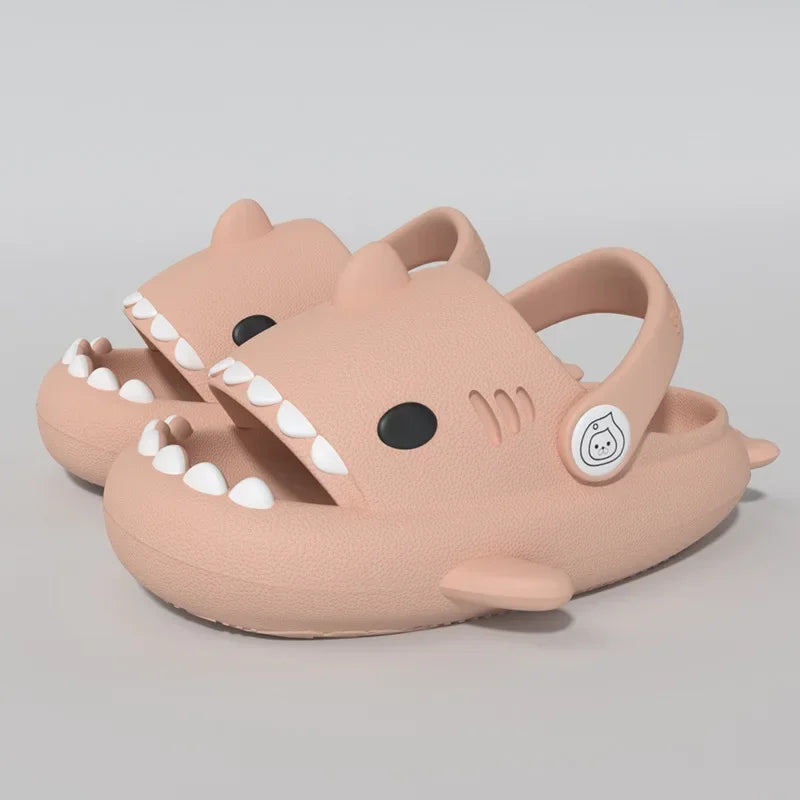Children Sandals Kids Slippers Shoes Cartoon Shark Summer Boys Girls Baby Thick Soft Sole Non-slip