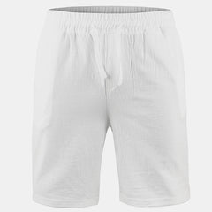 KB New Men's Cotton Linen Shorts Pants Male Summer Breathable Solid Color Linen Trousers Fitness Streetwear S-3XL
