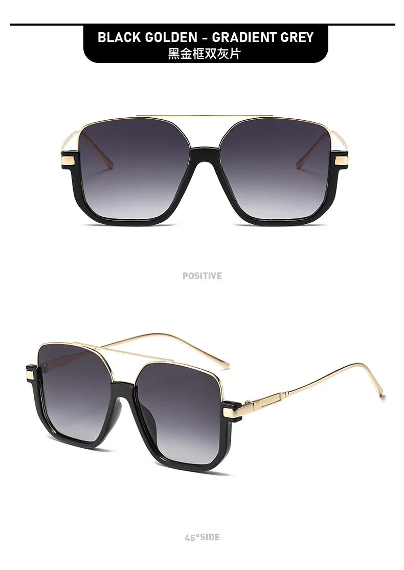New Man Woman Sun Glasses High Quality UV400 Sunglasses Unisex Double Beam Design Half-Frame Sunnies Fashion Versatile Shade