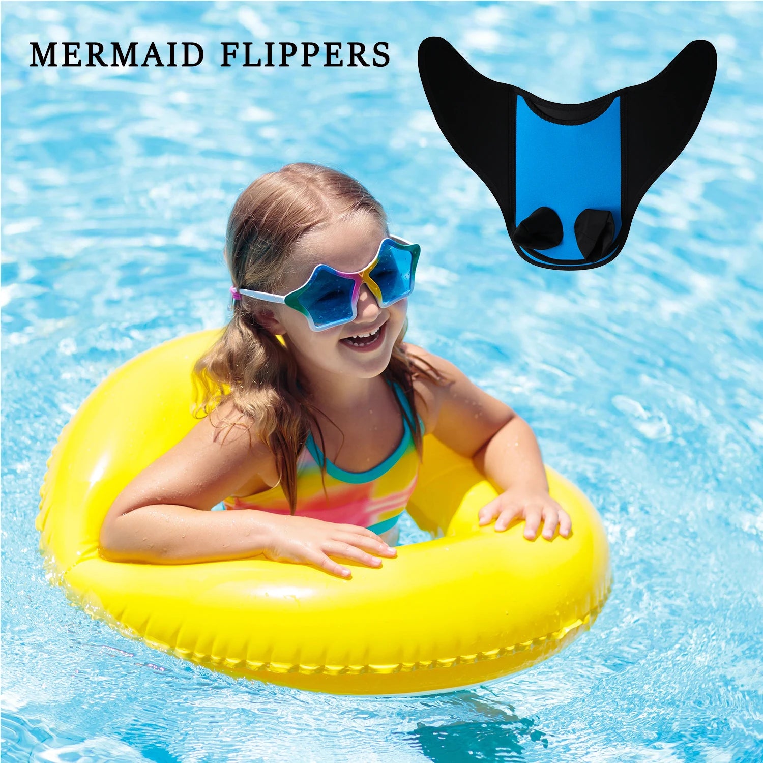 Mermaid Monofin, Swim Fin for Kids Mermaid Tail Girl Snorkel Fins Swim Flippers Full Foot Water Sports Enthusiasts Diving Fins