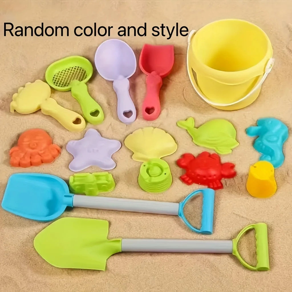 Beach Toys for Kids Sand Toys Set with Sand Bucket Shovel Rake for Beach Sandbox Toys Summer Outdoor Gift Kit for Boys Girls